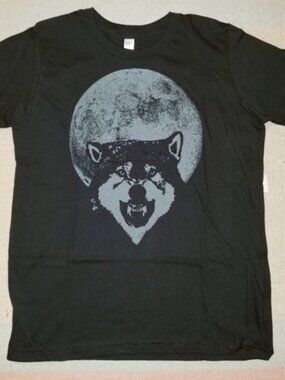 Wolf Moon glow in the dark t-shirt Women's Size 8+ Black
